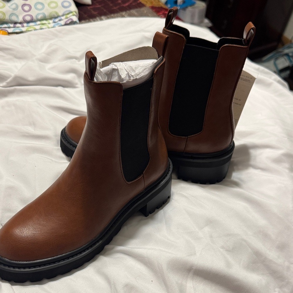 The Drop NWT‎ Sz 5.5 Brown Leather Ankle Boots